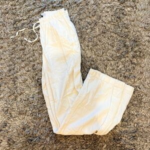 bershka linen white pants in size xs